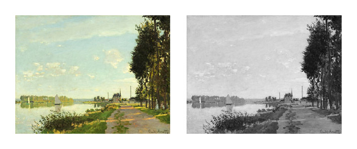 Monet's Argenteuil, in color and black-and-white/