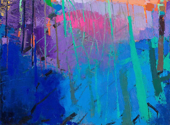 Pintura de paisaje abstracta y colorida de Brian Rutenberg