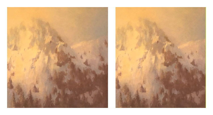 Pintura de paisaje de montaña llena de luz de Mitchell Albala 